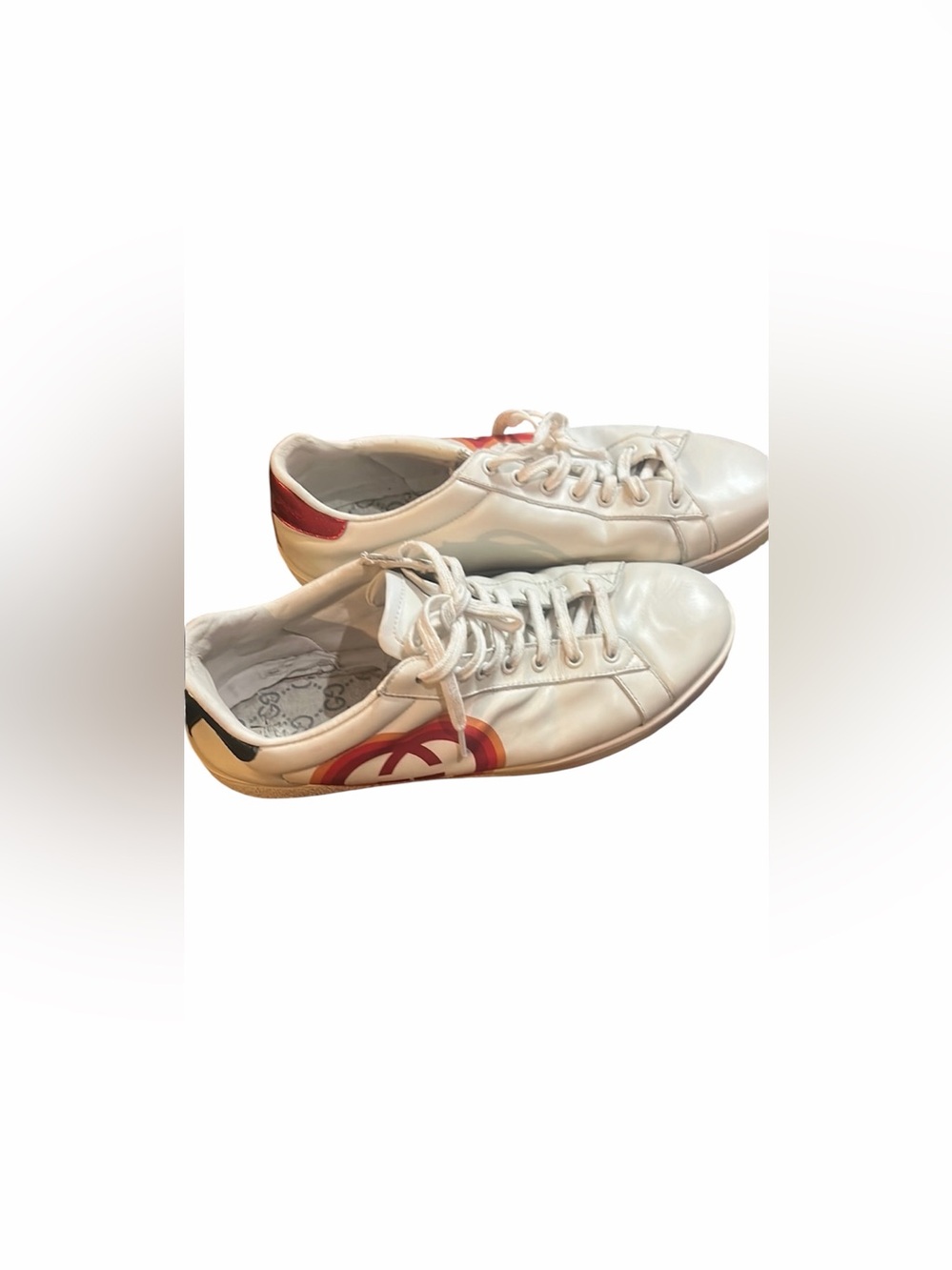 Gucci White Sneakers with Red and Orange Details - Picture 2 of 14